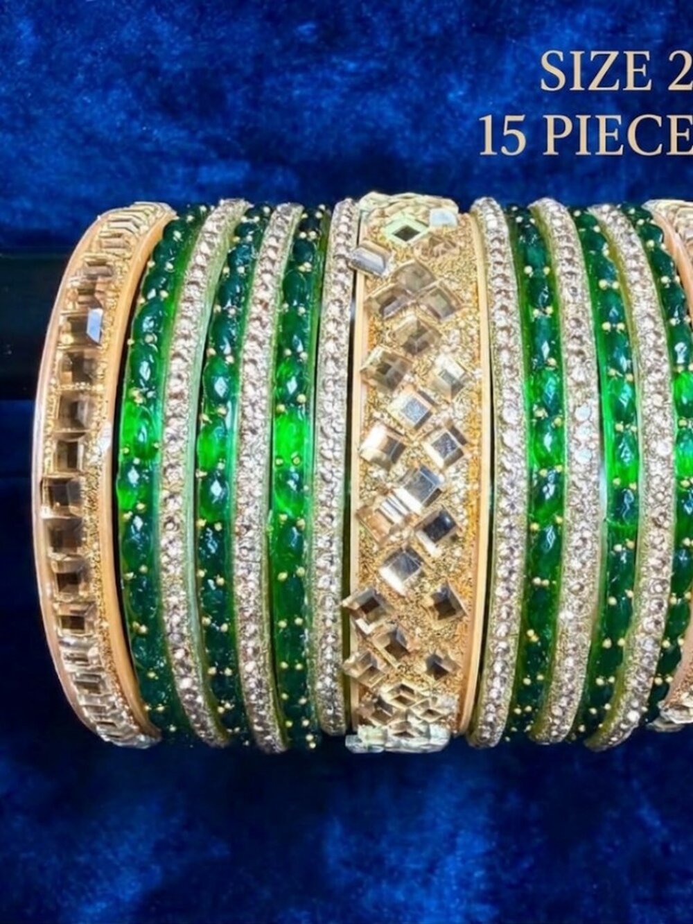 Indian Traditional Red & Gold Rhinestone Bangle Set for Women - Ethnic Stackable